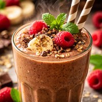 Chocolate Raspberry and Banana Smoothie