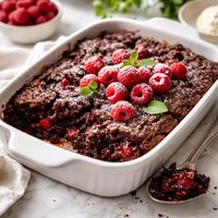 Chocolate Raspberry Cobbler Cake