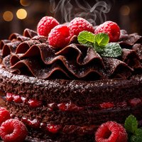 Chocolate Raspberry Ruffle Cake