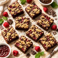 Chocolate Raspberry Streusel Squares