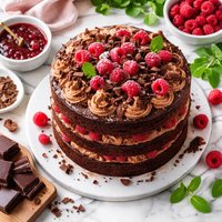 Chocolate Raspberry Triple Decker Cake