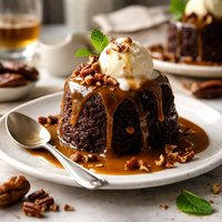 Chocolate Sticky Date Pudding with Whiskey Butterscotch Sauce