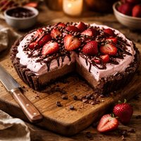 Chocolate Strawberry Jiggle Puff Pie