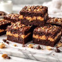 Chocolate Stuffed Peanut Butter Brownies