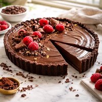 Chocolate Truffle Tart with Chocolate Nib Crust