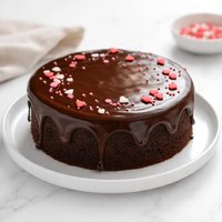 Chocolate Valentine Cake with Glossy Chocolate Frosting