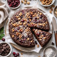 Chocolate Walnut Cranberry Cake