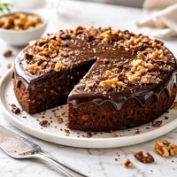 Chocolate Walnut Torte with Rich Ganache