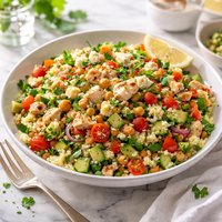 Chopped Salad with Chicken Couscous and Vegetables
