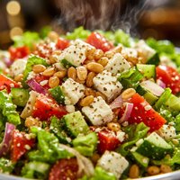 Chopped Salad with Feta and Pine Nuts
