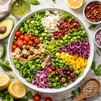 Chopped Salad with Lemon Basil Dressing