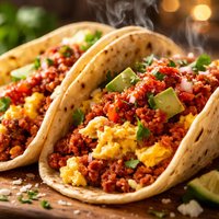 Chorizo and Scrambled Egg Breakfast Tacos