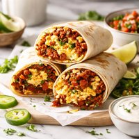 Chorizo and White Cheddar Breakfast Burritos