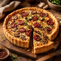 Chorizo Mushroom Quiche