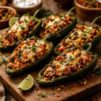 Chorizo Stuffed Poblano Peppers Can Sub Sweet Peppers