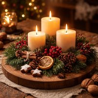 Christmas Candles Centerpiece