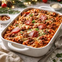 Christmas Eve Pizza Casserole