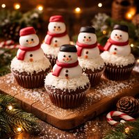 Christmas Snowman Cupcakes