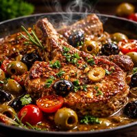 Chuletas De Ternera Con Aceitunas Veal with Olives