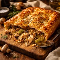 Chunky Chicken Leek Mushroom Pie