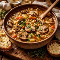 Chunky Mushroom Barley Soup