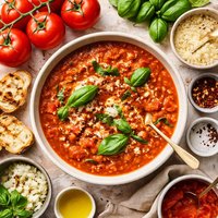 Chunky Tomato Basil Bisque