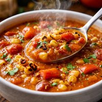 Chunky Tomato N Grilled Corn Bisque