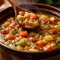 Chunky Veggie and Barley Soup Crock Pot