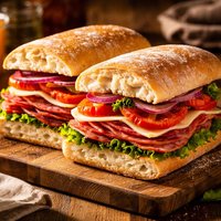 Ciabatta Deli Sandwiches a Hearty Italian Style Sandwich