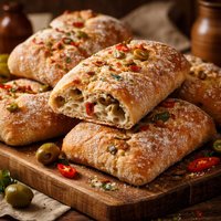 Ciabatta Rolls with Green Olives and Chillies