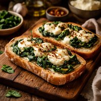 Ciabatta with Spinach and Soft Cheese
