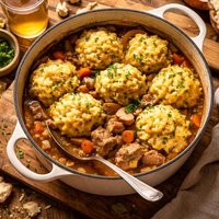 Cider Pork Stew with Cheddar Dumplings