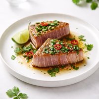 Cilantro Tuna Steaks with Honey Glaze