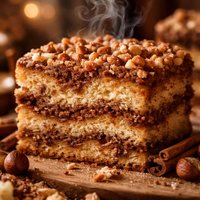 Cinnamon Hazelnut Layered Coffee Cake