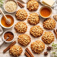Cinnamon Honey Oat Drop Cookies