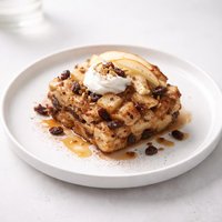 Cinnamon Raisin Bread Pudding with Apples W Vegan Options