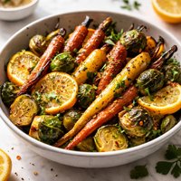 Citrus Carrots and Brussels Sprouts