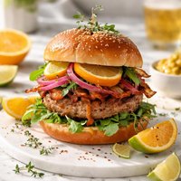 Citrus Stacked Pork Burger