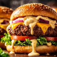 Classic Beef Burgers with Cheese Sauce