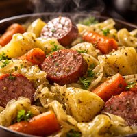 Classic Crock Pot Kielbasa Cabbage Potatoes and Carrots Healt