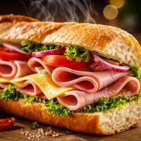 Classic Ham and Cheese Baguette Sandwich