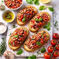 Classic Italian Bruschetta with Fresh Herbs