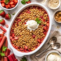 Classic Old Fashioned Rhubarb Strawberry Crisp
