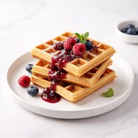 Classic Waffles with Jam