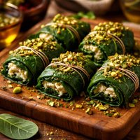 Classy Spinach Bundles with Pistachio Dressing