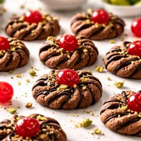 Cocoa Cherry Spritz Cookies