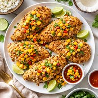 Coconut Chicken with Tropical Fruit Sauce