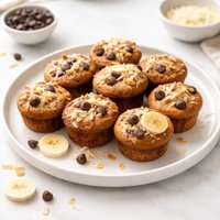 Coconut Chocolate Banana Mini Muffins