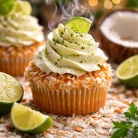 Coconut Cupcakes with Key Lime Frosting