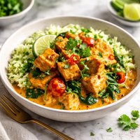Coconut Curried Tofu with Green Jasmine Rice